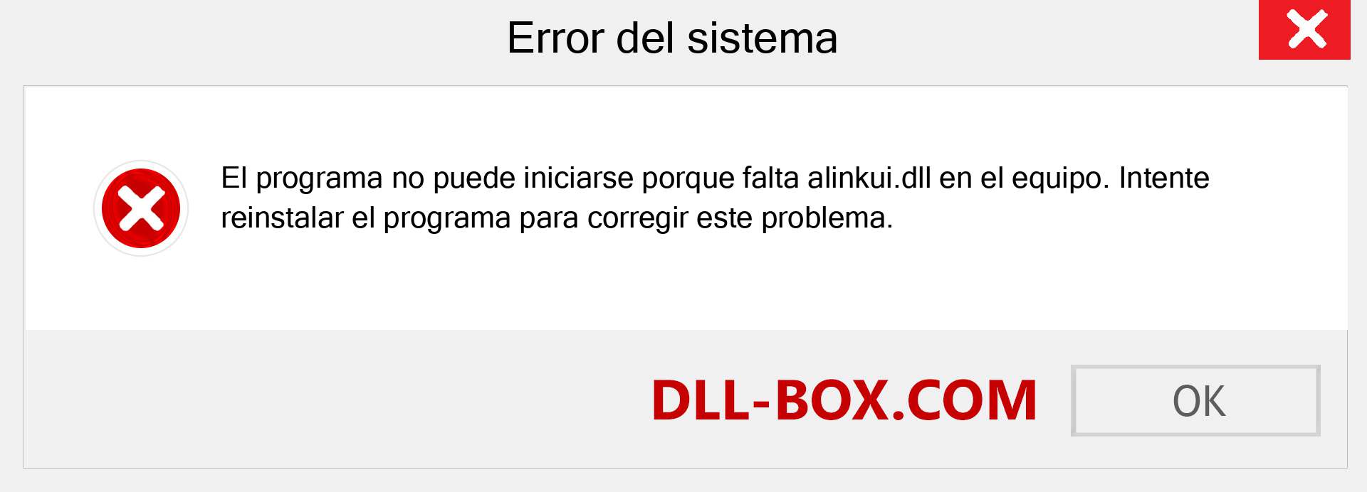 ¿Falta el archivo alinkui.dll ?. Descargar para Windows 7, 8, 10 - Corregir alinkui dll Missing Error en Windows, fotos, imágenes